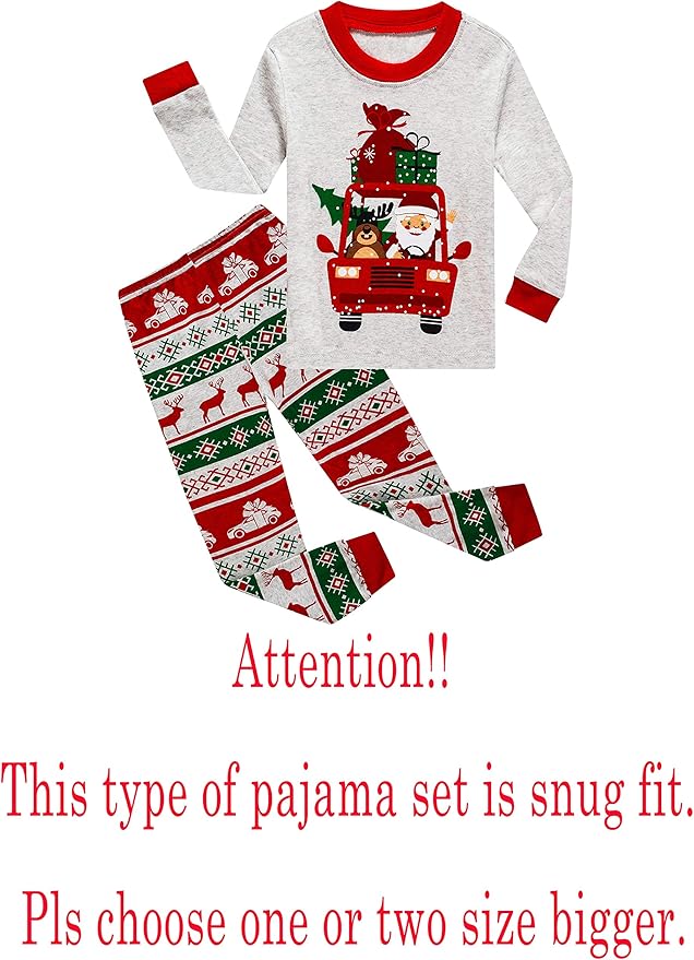 KikizYe Little Big Boys Girls Pajamas Set Kids PJs 100% Cotton Sleepwear