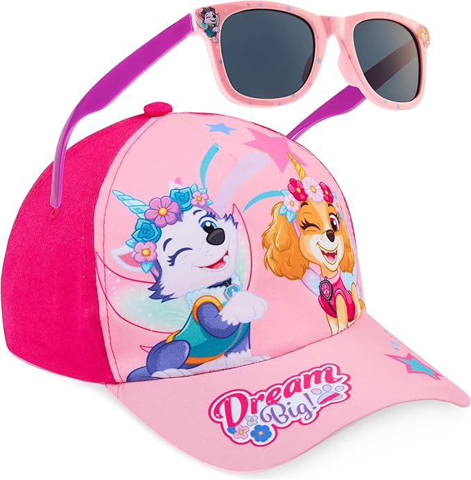 Paw Patrol | Peppa Pig Baseball Cap and Sunglasses Set for Girls, UV 400 Sun Protection, Summer Gifts for Girls