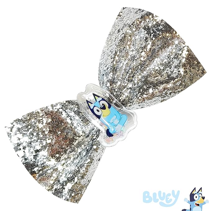 LUV HER Licenced Bluey Girls' 15-Piece Hair Accessories Set – Bluey & Bingo themed Brush, Bow, PVC Snap Clips & Lurex Elastics – Fun & Practical Hair Set for Kids Ages 3+