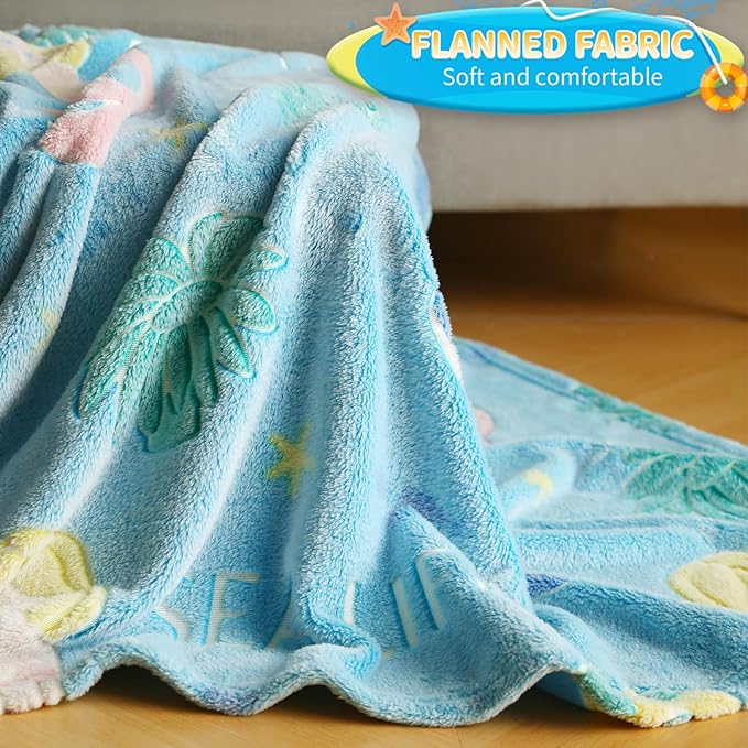 Glow in The Dark Blanket Mermaid Whale Gifts for Girls Boys,Soft Marine Life Blanket 3 4 5 6 7 8 9 10 Year Old Girl Gifts,Toddler Girls Toys Age 6-8,Valentine's Day Birthday Gifts Presents