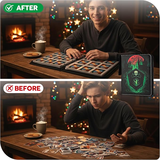 9 Pocket Card Binder for MTG/YGO/PTCG/Game Cards,Holds 720 Cards,Premium Card Collector Book for TCG Players,Toys Gifts for Kids-Green