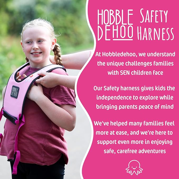 Hobble De Hoo XL Autism Safety Harness for Kids & Teens 7+ | Walking Safety Vest with Grab Handles & Reflective Strips