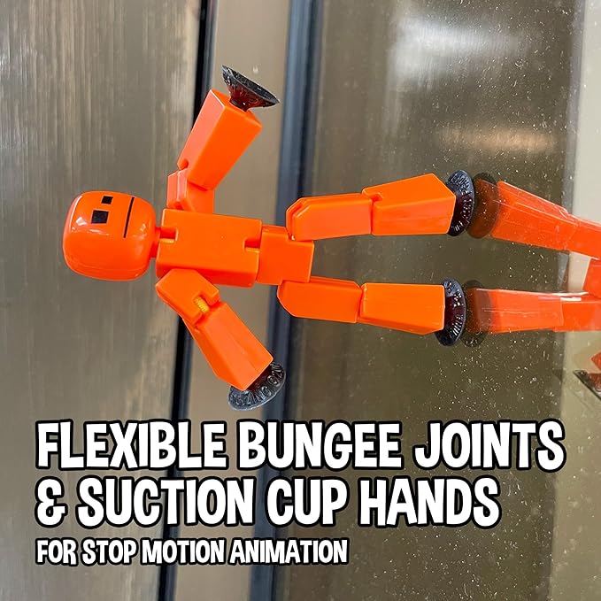 Zing StikBot Single Pack - Includes 1 StikBot - Collectible Action Figures and Accessories, Stop Motion Animation, Ages 4 and Up (Red Orange)