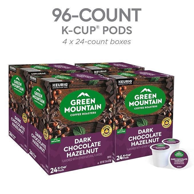 Green Mountain Coffee Roasters Dark Chocolate Hazelnut Coffee, Keurig Single Serve K-Cup Pods, 96 Count