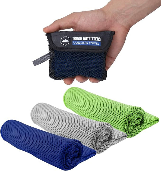 Tough Outdoors Cooling Towels for Neck Face - Neck Cooling Towel for Hot Weather Yoga Sports Golf Sweat - Instant Cold Towel