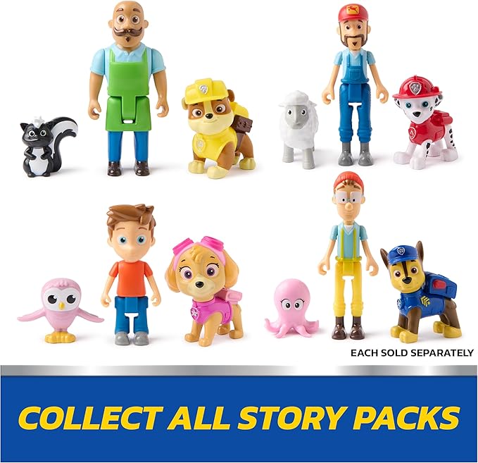 Paw Patrol Rubble & Mr. Porter Figure Pack with Skunk Toy Figure, Kids Toys for Boys & Girls Ages 3 and Up
