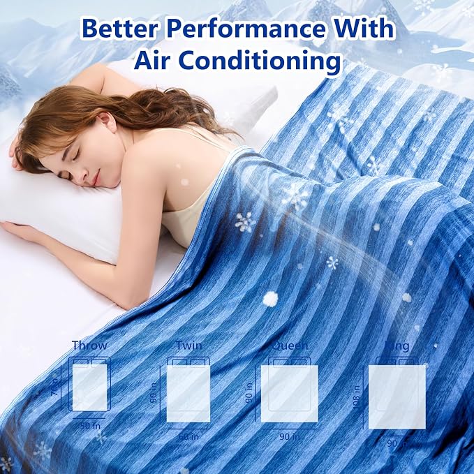 Cooling Blanket 60"x90" Summer Cooling Blanket for Hot Sleepers | Arc-Chill Q-Max >0.45 Cool Fiber, Keeps Cool for Night Sweats, Soft Lightweight Sofa Blankets for Kid Adults