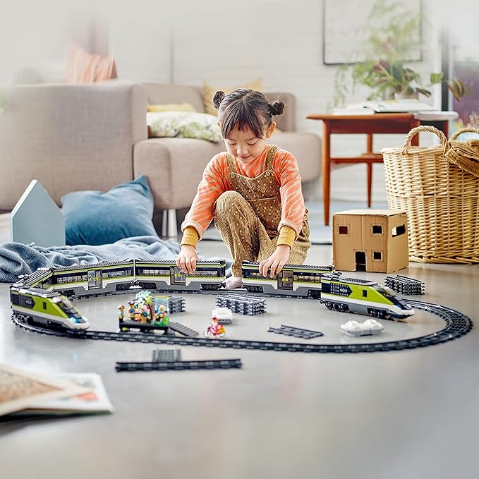 LEGO City Express Passenger Train Set - Remote Controlled Train Toy W/Working Headlights, 2 Coaches & 24 Track Pieces - Building Set Gift Idea for Kids, Boys & Girls, Ages 7+ - 60337