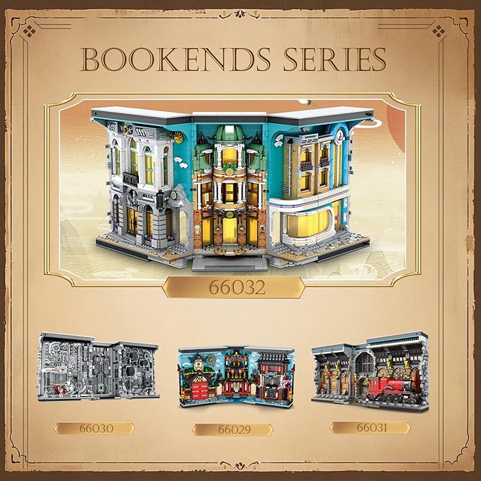 Book Nook Building with Light, Streetscape BookNook Building Kit 66032 for Bookshelf&Home Decor, 2899 PCS Bookend Model Toy, Gift for Kids Adults Boys Girls Age 14+
