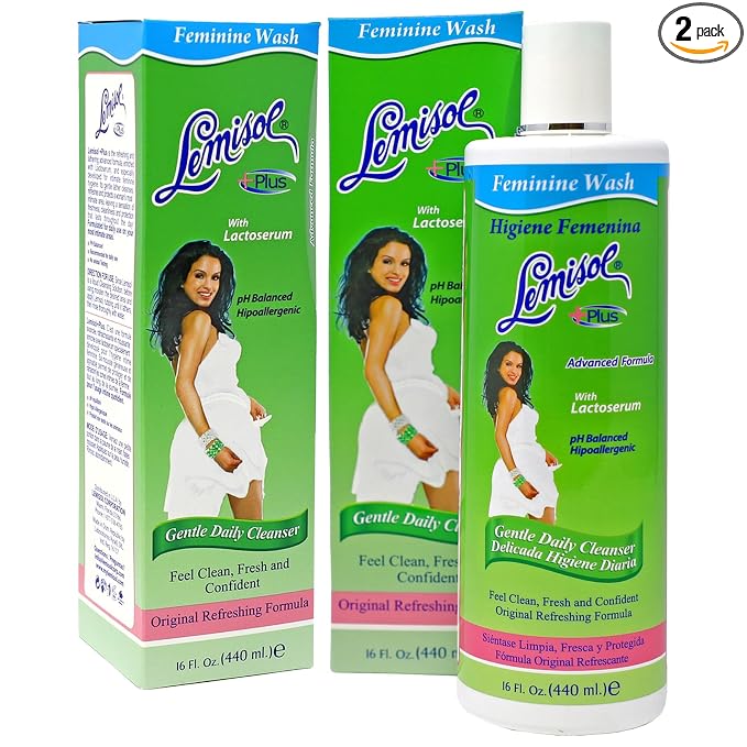 Lemisol Plus Feminine Wash, Daily Cleanser, Hypoallergenic, 16 FL Oz Bottles (Pack of 2)