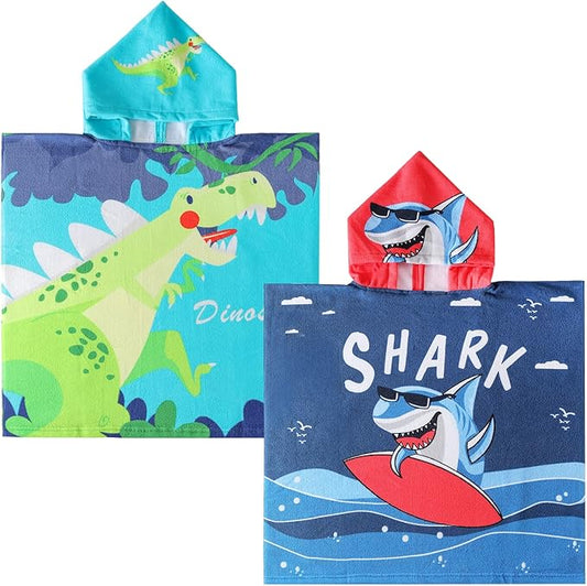 NovForth Bath Towel for Toddler Boys, Pool Hooded Towel for Kids, Hooded Beach Towel Poncho for Bath/Pool/Beach Swim Cover