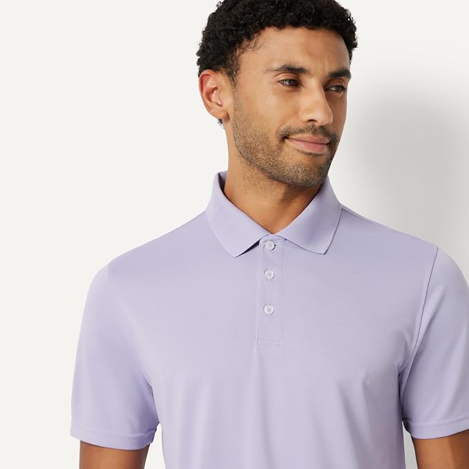 Amazon Essentials Men's Moisture Wicking Golf Polo Shirt, Short Sleeve, Slim-Fit, Quick-Dry, Active Wear