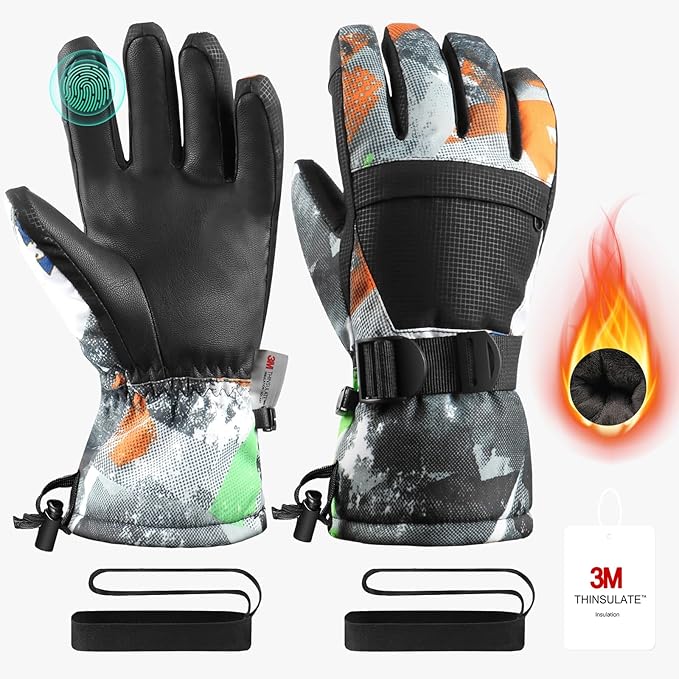 Ski Gloves,Snow Gloves,Waterproof Cold Weather Winter Gloves for Parent Boys Girls- Cycling, Driving, Running