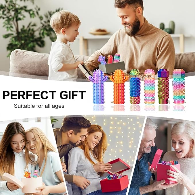 2pcs Little Ouchies Pain Fidget, Rotating Spiky Grippie Pain Stim Tool Fidget Toys for Adults, Mini Pocket Keychain Fidge t toys for Hard Spiky Sensory Toy Anxiety Relief for Christmas Classroom Gift