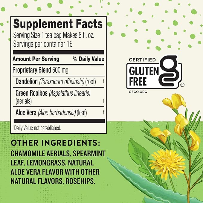 Celestial Seasonings Detox Blend Dandelion Wellness Tea, Caffeine Free, 16 Tea Bags Box (Pack of 2)