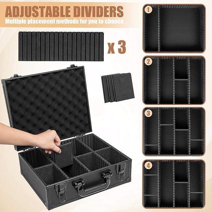 Toploaders Storage Box for 3" x 4" 35pt Rigid Card, Top Loader Storage with 7 Partition Holds 600+ Toploaders, Magnetic Card Holders