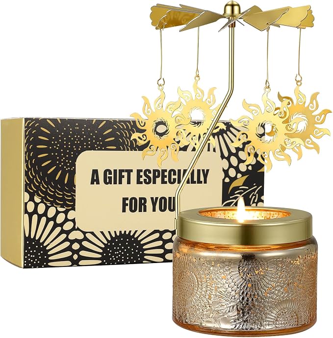 Sun Rotating Scented Candle, Gifts for Women Mom Daughter Sister Wife | Birthday Gifts for Women Friendship, Unique Candle Gift for Christmas Anniversary Mothers Day