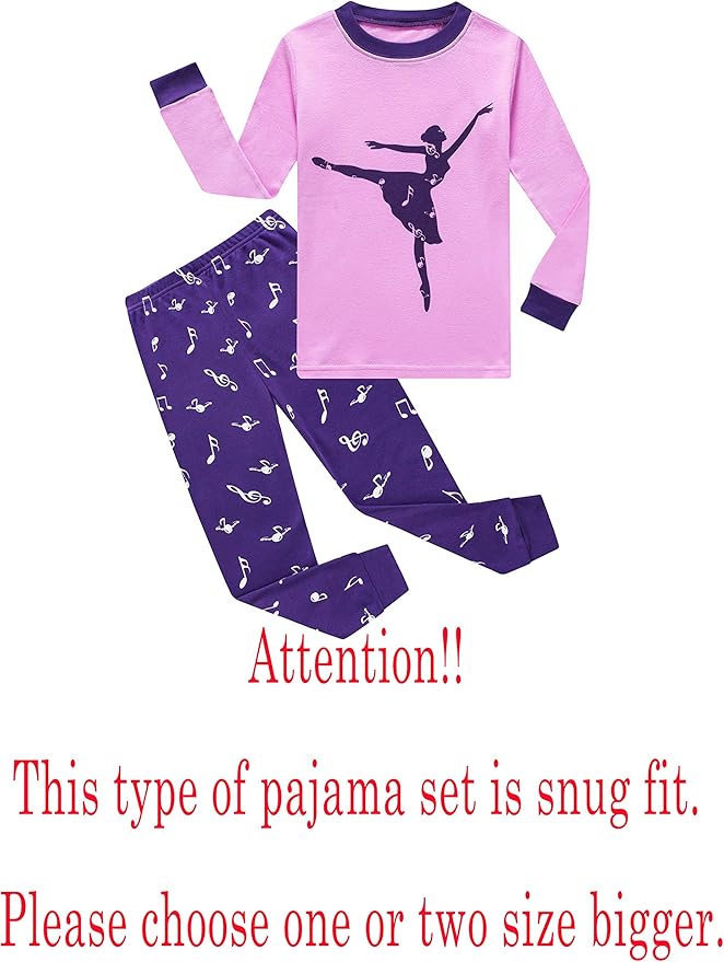 Family Feeling Kids & Toddler Girls Boys Pajamas 2 Piece Pjs Set 100% Cotton Sleepwear