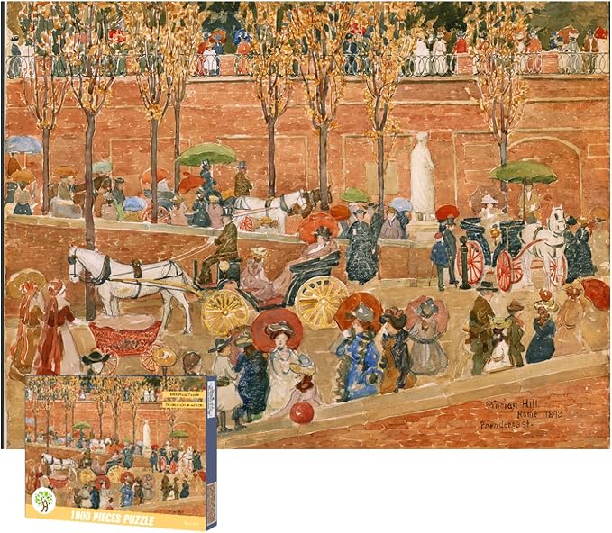 Jigsaw Puzzles 1000 Pieces Puzzles for Adults Art Puzzles Museum Collection Famous Paintings Jigsaw Puzzles, Art Famous Oil Painting Jigsaw Puzzle 1000 Pieces (Pincian Hill, Rome)