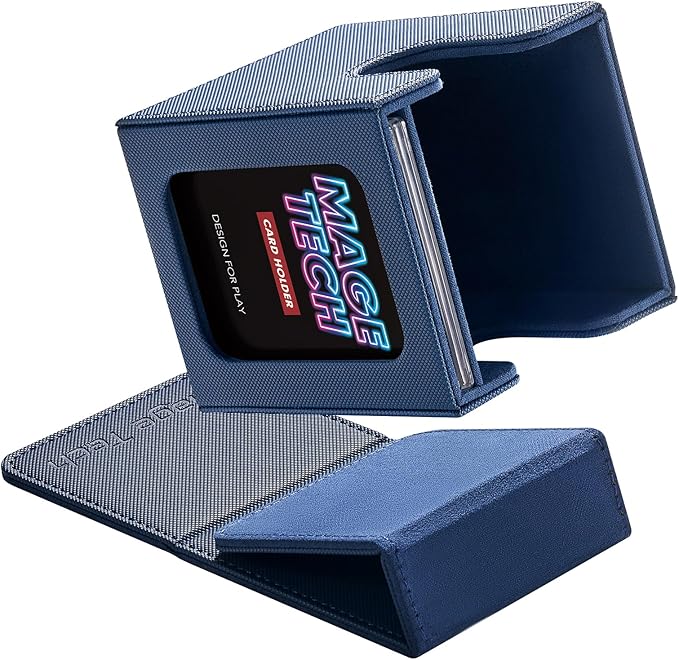 Commander Deck Box Lite - Card Display with Snap Card Holder & Removable Cover, Fits 100+ Single-Sleeved Cards, Ideal for MTG, PTCG, OPCG, SWU & More (Blue)