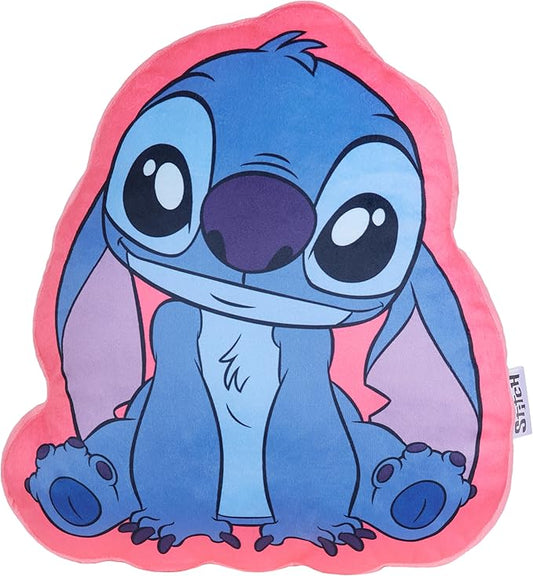 Disney Stitch 3D Plush Cushions for Bed Travel, Cute Cuddle Pillow Stuffed Character Pillow, Bedroom Accessories, Room Decor, Gifts for Kids (Blue/Pink Stitch, L13.77 x W12.99)