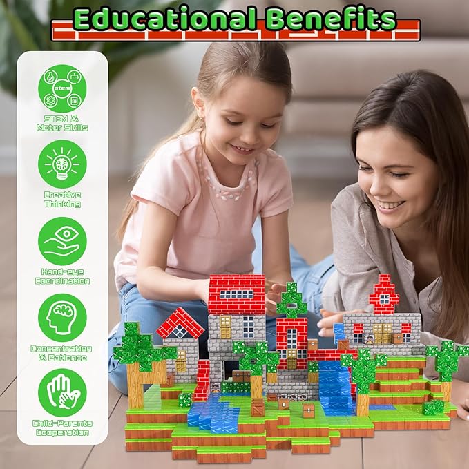 1 inch Magnetic Blocks - 100PCS Magnetic Toy Set, STEM Montessori Sensory Toys for 3+ Year Old Boys & Girls, Creative Construction Toys Gift for Toddlers Kids