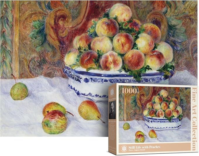 Antelope - 1000 Piece Puzzle for Adults, Still Life with Peaches, by Pierre-Auguste Renoir - Officially Licensed, Jigsaw Puzzles 1000 Pieces, High Resolution, Matte Finish, No Dust