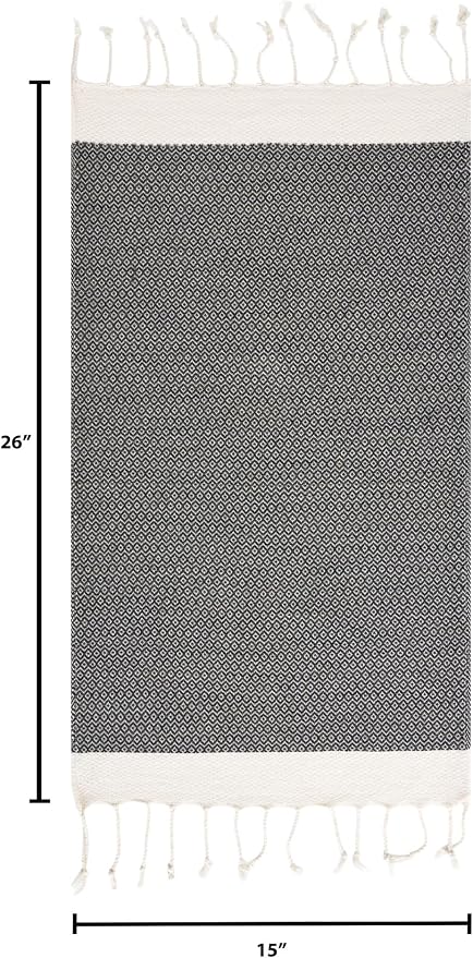 BAY LAUREL Turkish Hand Towel – Pack of 2 | Soft & Absorbent Decorative Towels for Bathroom, Hand, Face, Hair, Gym, Yoga, SPA, Kitchen & Tea (Dark Army Green, Diamond 15x26 Inches (Set of 2)