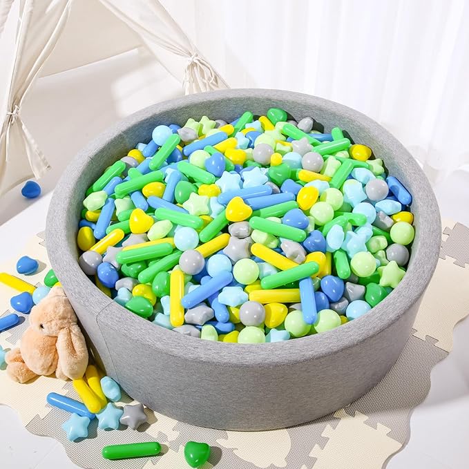 STARBOLO Ball Pit Balls for Toddlers - Macaron 100 Ball Pit Balls Crush Proof Plastic Toy Balls for Toddlers Ball Pits, Ball Pit Play Tent, Baby Pool Water Toys(Mixed Green)