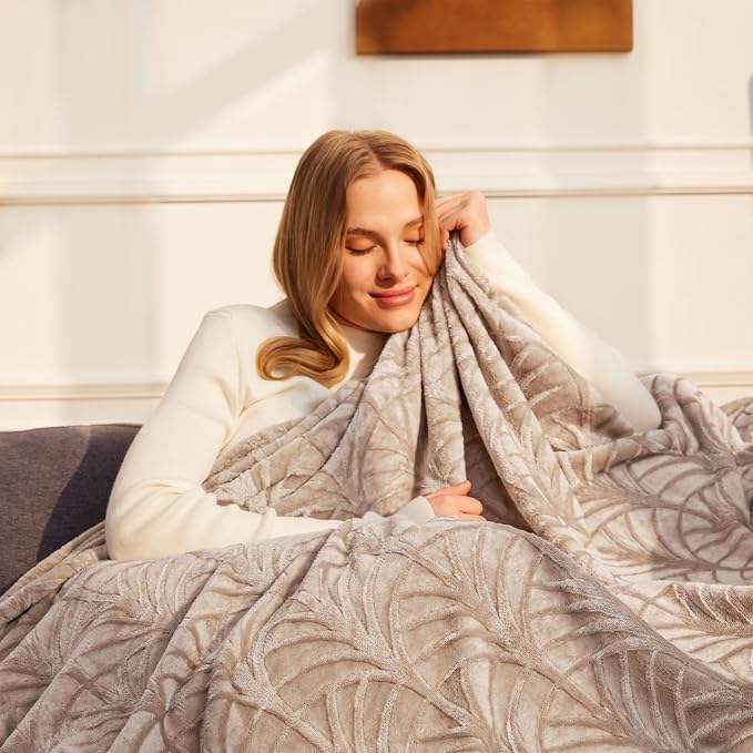 Whale Flotilla Soft Flannel Fleece King Size Bed Blanket, Champagne | Cozy Lightweight Breathable Coverlet, Plush Fluffy Bedspread, Vintage Pattern Decorative Blanket for Bed All Season, 90"x104"