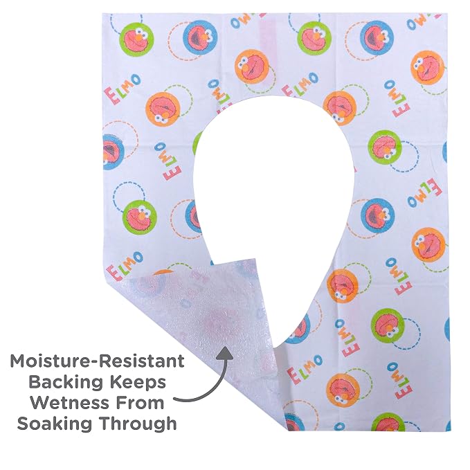 Sesame Street Potty Topper Disposable Stick-in-Place Toilet Seat Covers, 10 Count (Pack of 1)