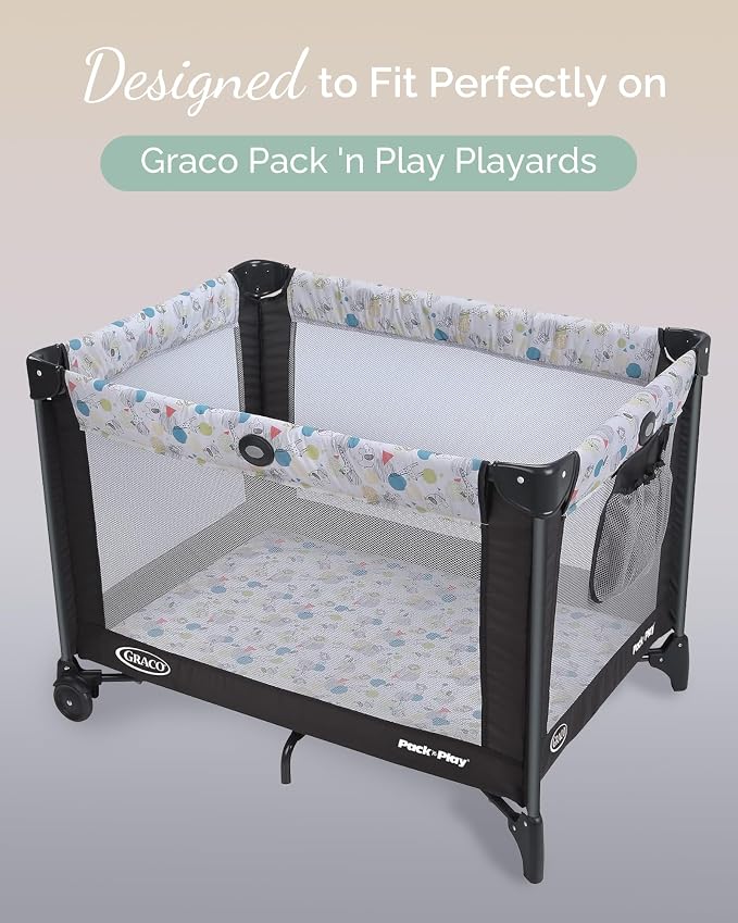 Graco Pack and Play Sheets Fitted – Compatible with Graco Pack n Play Playard Crib and Other 27 x 39 Inch Playpen Mattress, Buttery Soft Jersey Playard Sheets, Orange Yellow Grey, 3 Pack