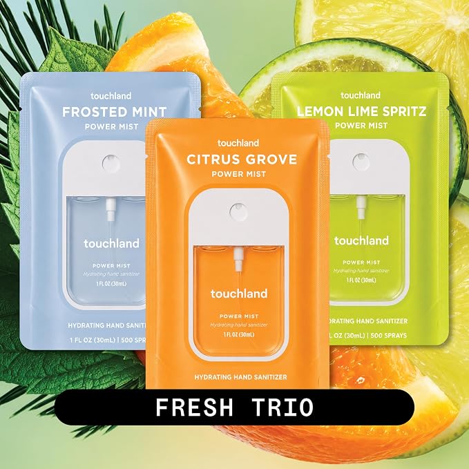 Touchland Hand Sanitizer Spray, Fresh Trio - 3 x 1 FL OZ
