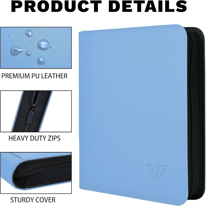 Toploader Binder 4 Pocket,Holds 128 Top Loaders,Top Loader Binder 4 Pocket for 3" x 4"Rigid Cards,Double Sided Card Binder Abulm in 3"x4"Toploaders for Trading Cards