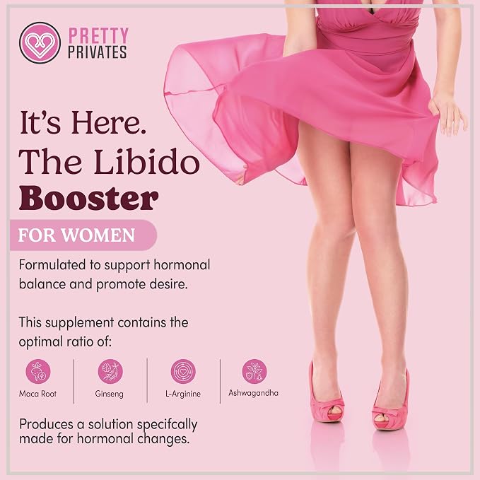 Pretty Privates Libido Booster Supplement for Women – Women’s Intimacy & Confidence Support – Herbal Blend with Maca, Ginseng & L-Arginine – Made in USA – 60 Capsules