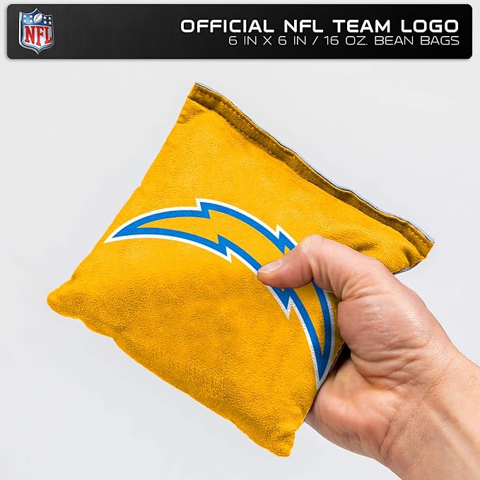 NFL Pro Football Dual Sided Bean Bags by Wild Sports, 8 Count, Premium Toss Bags for Cornhole Set - Great for Tailgates, Outdoors, Backyard