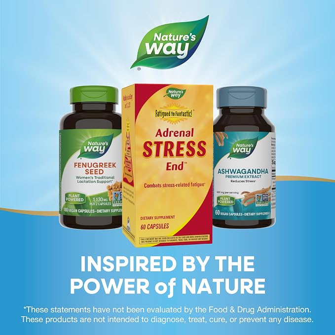 Nature's Way Fatigued to Fantastic! Adrenal Stress End, Stress-Related Fatigue Support*, 60 Count