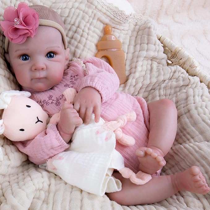 Milidool Reborn Baby Dolls - 20-inch Cute Soft Vinyl Realistic Baby Doll Real Life Baby Dolls with Complete Accessories Perfect for Cuddling, Playtime, and Gift Giving