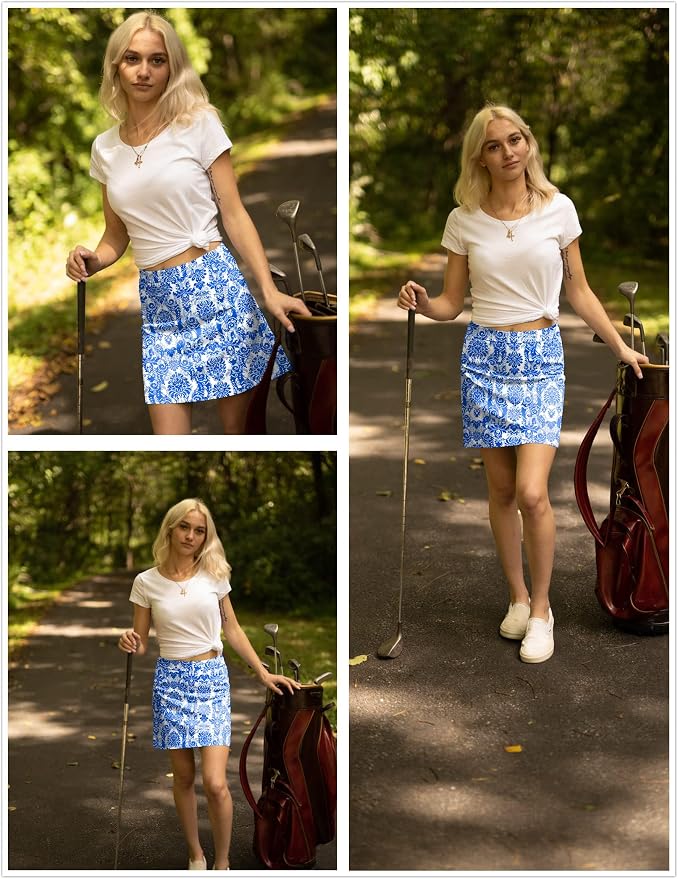 Ekouaer Women's Active Performance Skort Lightweight Skirt for Golf Tennis | Built-in Shorts, A Line, High Waisted, Tummy Control, Pickleball, Running, Workout, Sports, Skorts for Woman