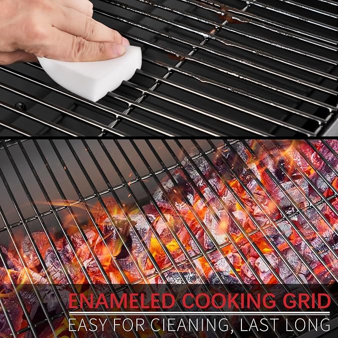 Kendane Barrel Charcoal Grill, Large Charcoal Grills with Side Shelf, Outdoor BBQ Grill,Perfect for Backyard Camping, Patio Parties and Picnics