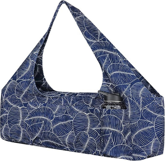 Large Yoga Mat Bag Yoga Bags and Carriers Fits All You Stuff Yoga Tote Bag with Yoga Mat Strap, Elastic Pockets and Zipper Pockets