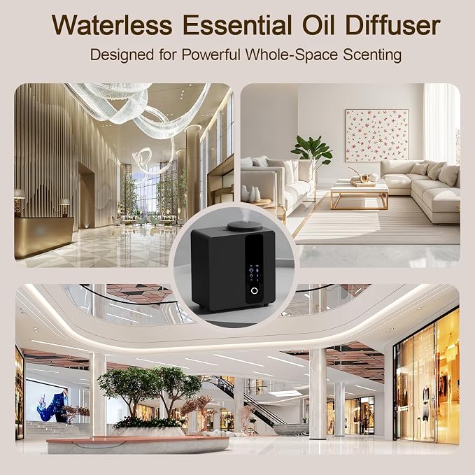 2026 Upgraded HVAC Scent Diffuser Machine Cover 4500 Sq.Ft with Wi-Fi Control for Large Room, Scent Air Machine for Home, Waterless Cold Air Aromatherapy Essential Oil Diffuser for Hotel,Office-Black