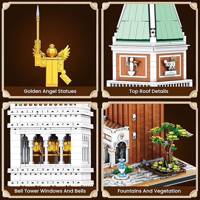 Architecture Building Set for Adults – Venice Landmark Tower St. Mark’s Campanile Model Kit, Creative Home Office Decor Toy, Great Gift Idea for Teens 14+