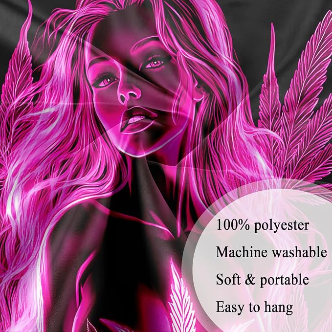 Bcsewcg Blacklight Wall Hanging, Uv Glow Art for Adult's Room and Bedroom Wall Decor