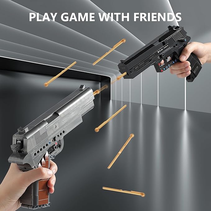 M1911 & USP Building Blocks Guns Compatible with Lego - 1:1 Scale Model Pistol Building Sets with Trigger Action, Ideal Gift for Boys Kids Ages 8+, Adults & Collectors