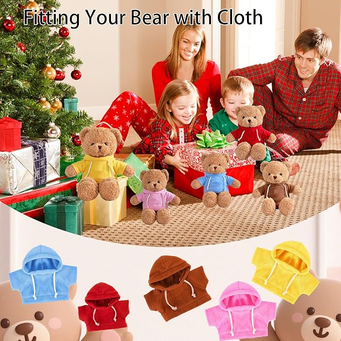 15 Pcs Custom Clothes for Teddy Bears with Text Photo, Personalized Stuffed Animal Clothes Fit 8-16 inch Stuffed Bear Sweater Outfit, Custom Doll Clothing Make Your Own Plush Doll Shirt