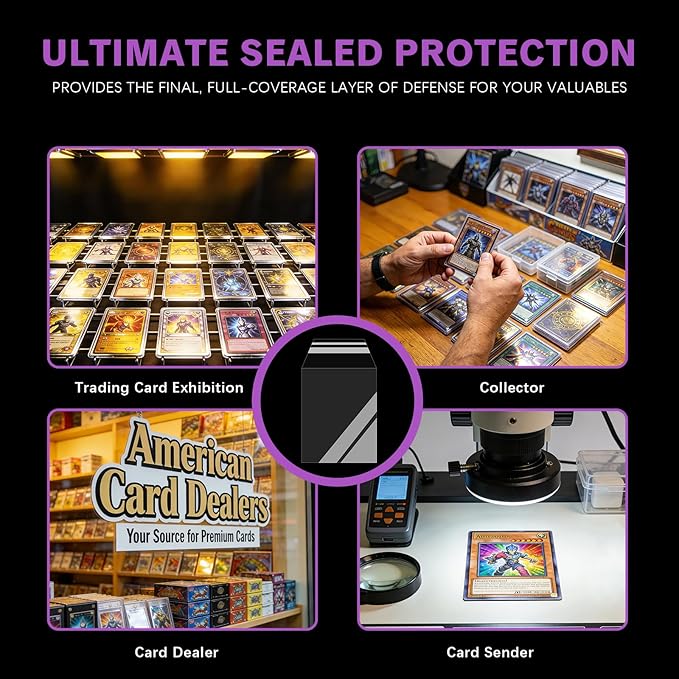Oversized Team Bags for Trading Cards - Large Size Resealable Card Sleeves Perfect for 80 Loose Cards, 35PT to 360PT Toploaders & Magnetic Card Holders, Semi Rigid Card Holder Storage(500 Count)