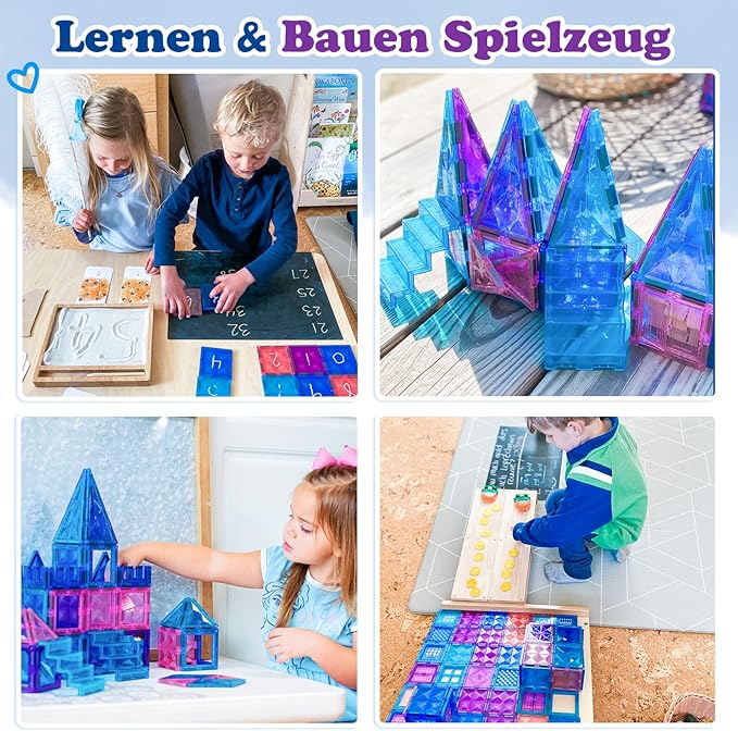 Diamond Magnetic Building Blocks - Princess Toys for 3-8 Year Old Girls & Boys - 3 4 5 6 Year Old Girl Birthday Xmas Present Preschool K12 Classroom Decor Classroom Must Haves School Supplies