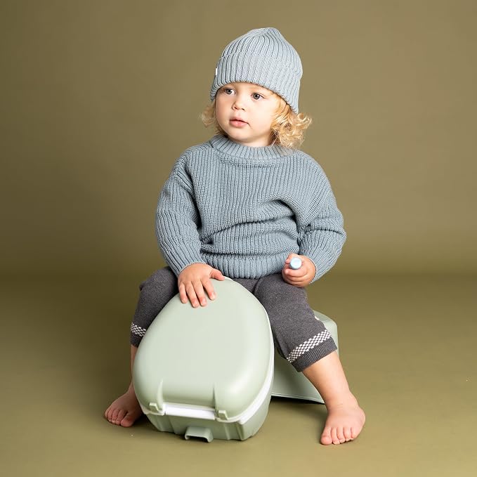 My Carry Potty - Green Pastel Travel Potty, Award-Winning Portable Toddler Toilet Seat for Kids to Take Everywhere