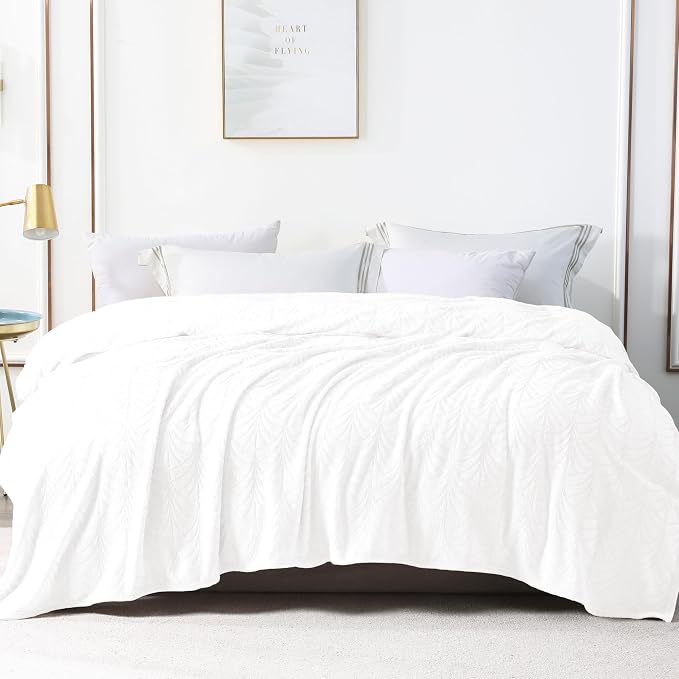 Whale Flotilla Soft Flannel Fleece Twin Size Blanket for Bed, White | Cozy Lightweight Breathable Coverlet, Plush Fluffy Bedspread, Vintage Pattern Decorative Blanket for Dorm, All Season 60"x80"